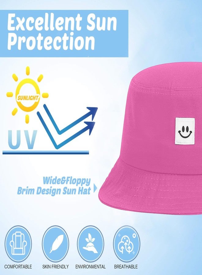 AJG Kids Sun Hat Smile Face Bucket Hat for Girls Boys Summer Sun Protection Cotton Unisex Beach Cap - Image 2